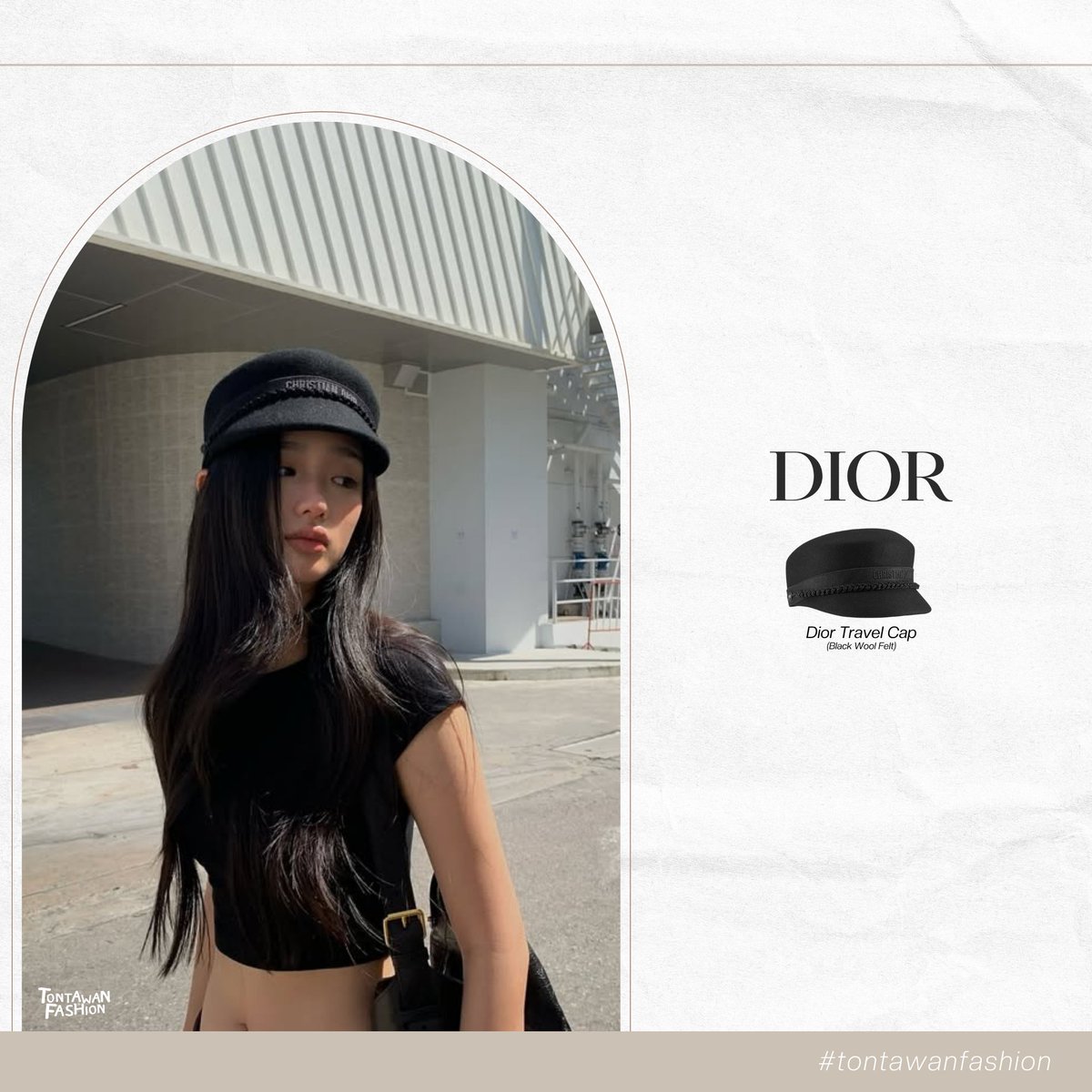 ? #tontawanfashion Dior Travel Cap(Black Wool Felt) Farm Corset 