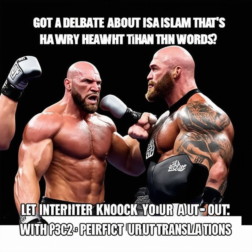 interpreterapp's tweet image. Got a debate about #Islam that’s heavier than a UFC fight? Let Interpreter knock your words out with perfect translations. 💥🥊 #UFC322 #InterpreterApp  shorturl.at/HtEt2