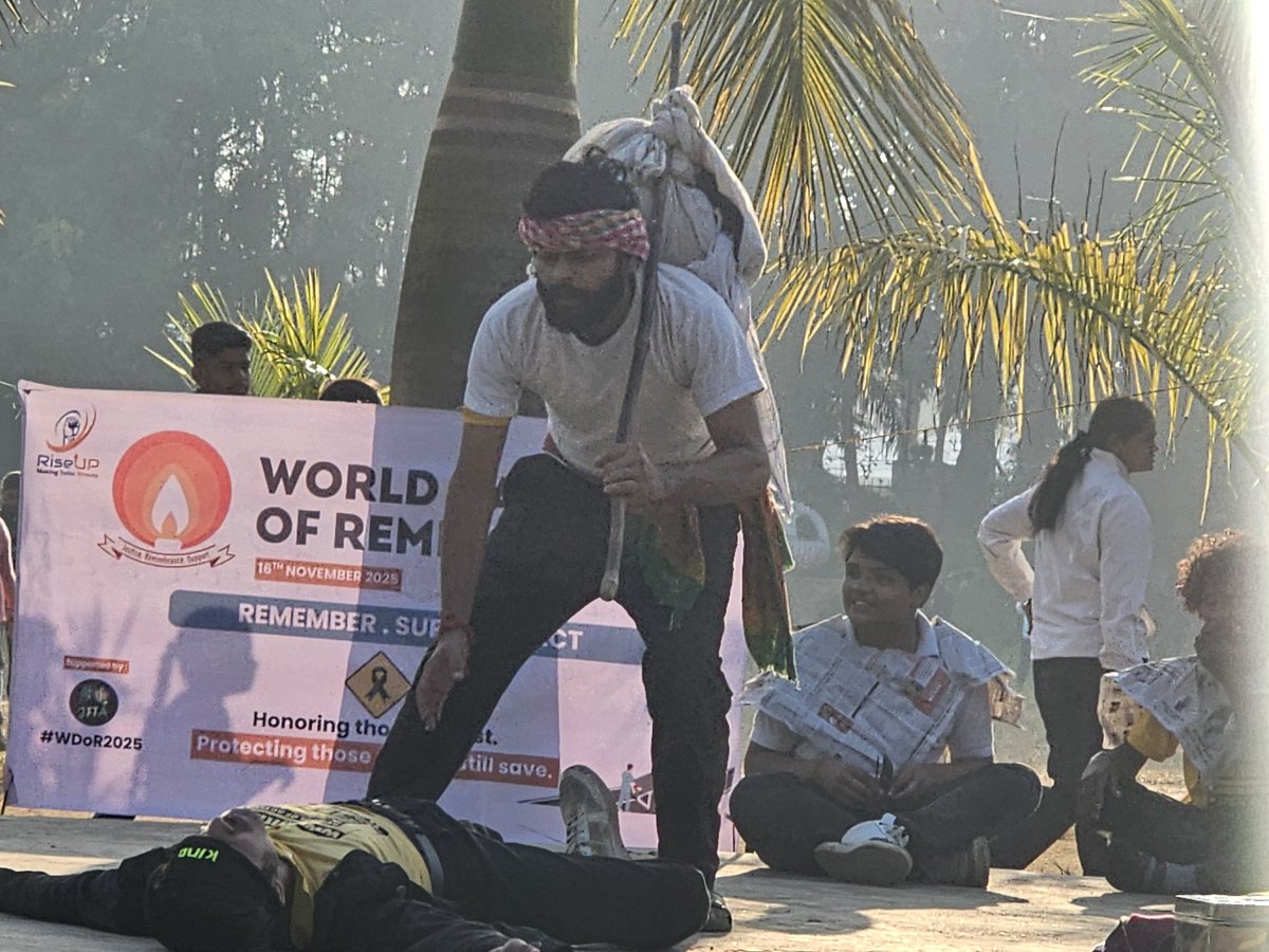 RiseUp_Ngo's tweet image. For the ones who never made it home. We organized a street play on the World Day of Remembrance for Road Traffic Victims, honoring lives lost in road accidents and promoting road safety awareness
 #RoadSafety
@ranchipolice @RoadVictimsNGO @UNRSC @rishabhriseup