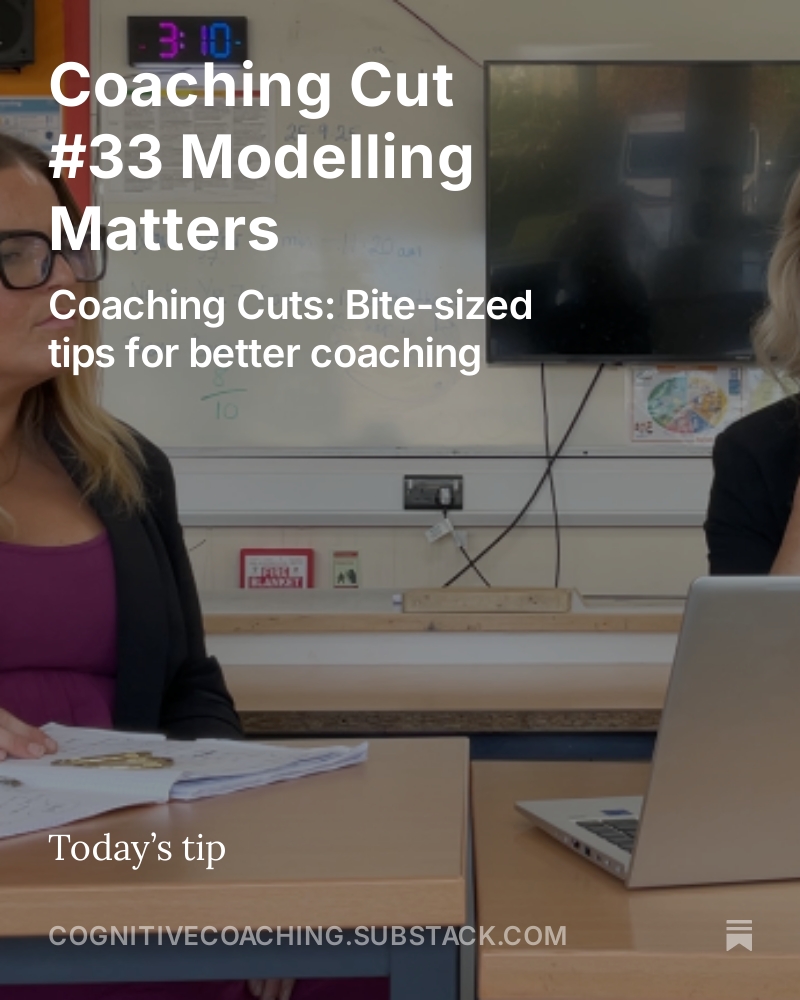 SCottinghatt's tweet image. Modelling is powerful, if teachers notice the right things.

Loved this example from @Caroline_Alice_:

Show the whole routine → replay a short clip → use success criteria → name the small things that might get missed.

➡️Check out today&apos;s coaching cut! bit.ly/47YuqdR