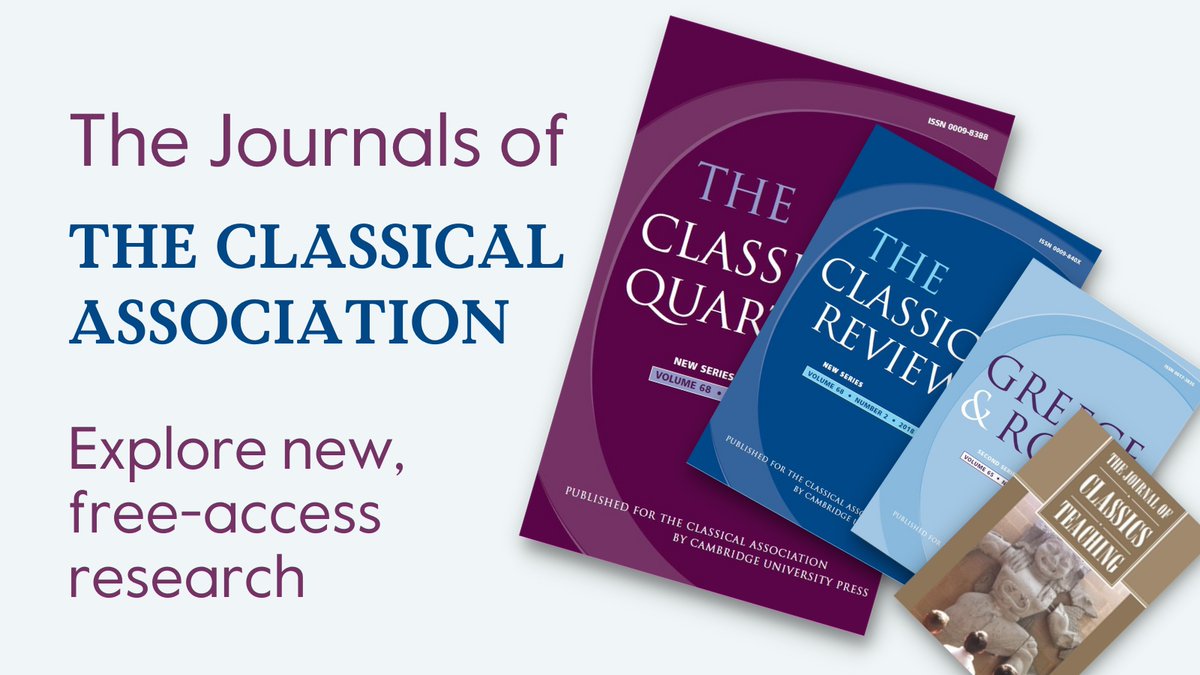 CambUP_Classics's tweet photo. Enjoy free access to #research articles from the journals of @Classical_Assoc - published by Cambridge: ✅➡️ https://t.co/lI3eUbh6cT 

Where not already #openaccess, the collection is free to read and download until 30 Nov 2025. #classics #classicalstudies @CQ_journal https://t.co/tdEoo0llLw