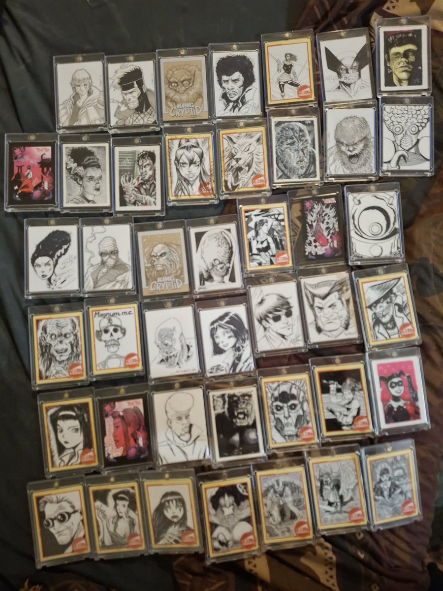 Well that's done. Got a lot of artists in here. And I ran out of cases to put cards in. So I have <a href="/petersimeti/">peter simeti</a> <a href="/GeronimoDraws/">Robert Geronimo</a> <a href="/TylerWentland/">Tyler Wentland</a> <a href="/unleashinghavoc/">Nick Welch</a> Shawn Langley, Zachary Clark  <a href="/Kristian_Rossi/">Kristian Rossi</a>  <a href="/DeathCurseComix/">Death Curse Studios</a> <a href="/ryanwinn/">RYAN A. WINN- RAW</a>