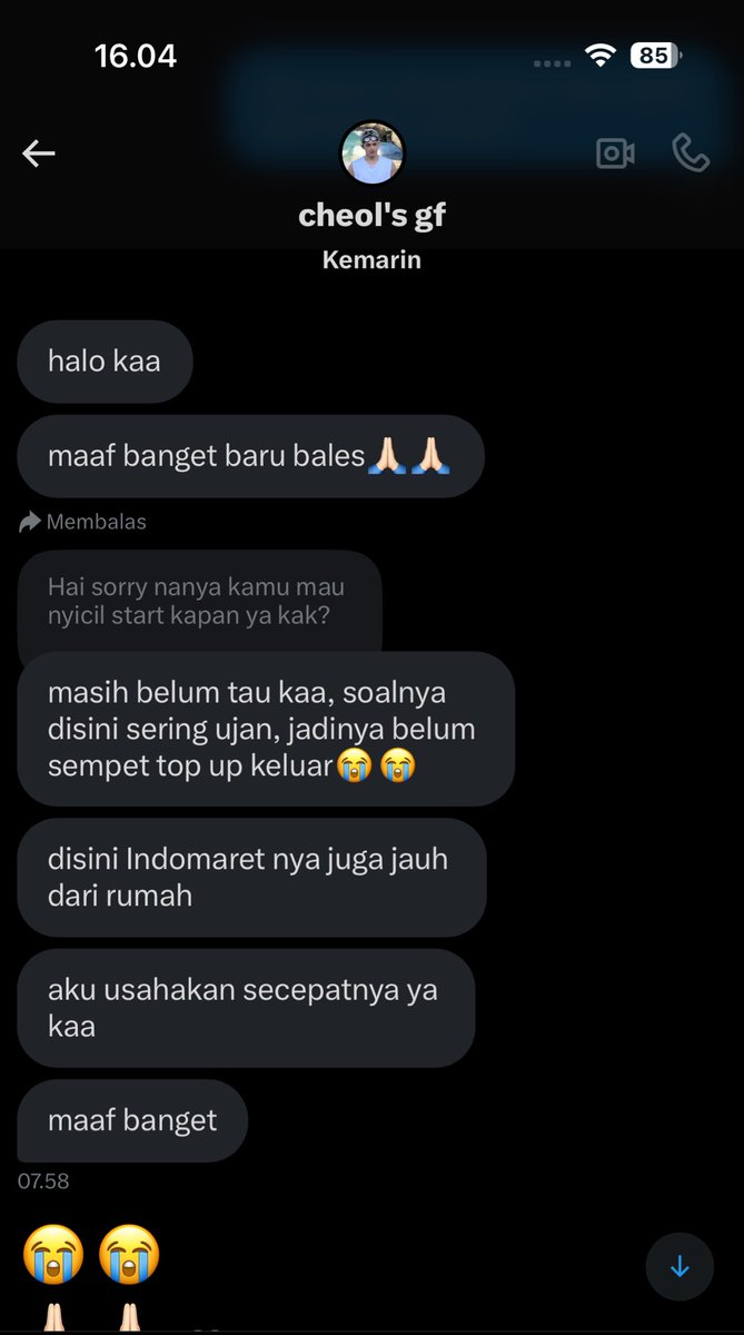 dari awal nge dm dan bilang mau nyicil aja udah bau bau gak enak. Bener kan