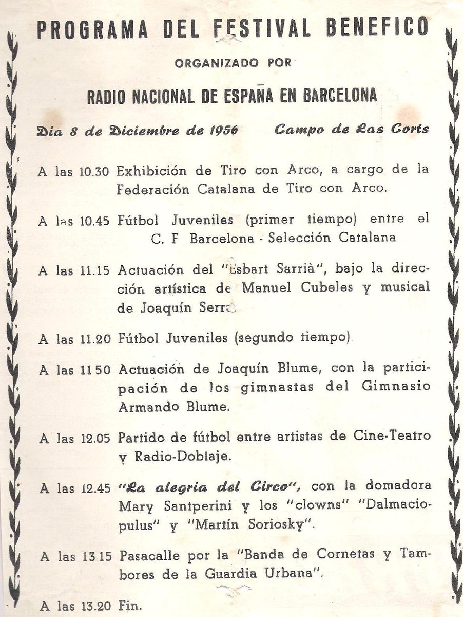 Archivo de #radio #culturaradiofónica Noticias de la radio publicadas un 8 de diciembre.
tonimascaroradio.blogspot.com/2021/12/8-de-d…
Diciembre 1956. Campaña benéfica de Radio Nacional de España en Barcelona.
