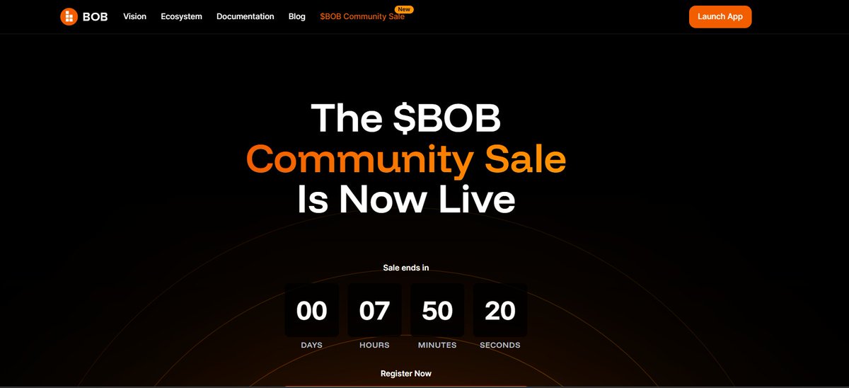 Happy Sunday fam 🧡

The <a href="/build_on_bob/">BOB</a> community sale ends in less than 8 hours. 

The final countdown to participate in the sales. Tap in, let's build the future of Bitcoin DeFi. There is so much potential to unlock. 

Join here: gobob.xyz/sale

BOB is your best bet for