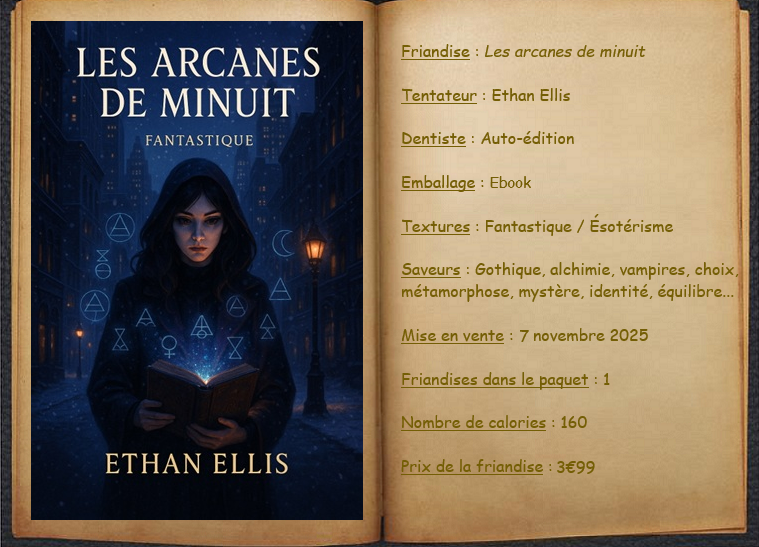 Voici "Les arcanes de minuit" d'Ethan Ellis. #autoédition

J'ai passé un bon moment avec ce livre sombre, même si j'ai été un peu moins emportée qu'avec les deux précédents ouvrages de l'auteur. L’univers #ésotérique et #alchimique m’a plu.

booksfeedmemore.eklablog.com/2025/10/les-ar…