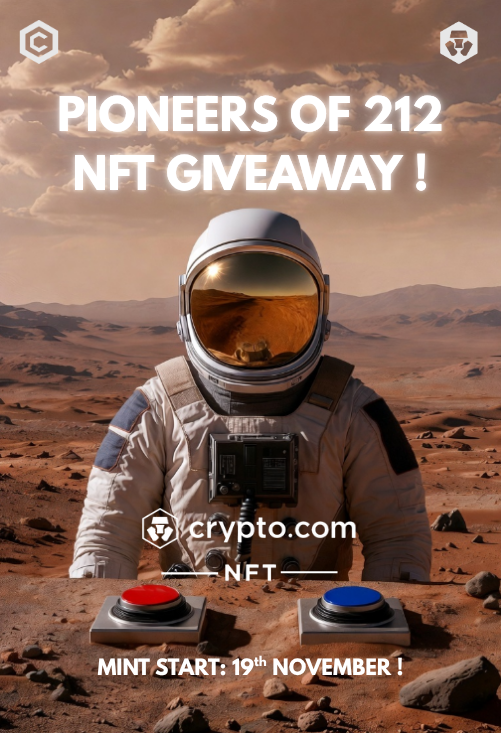 🔴🏆Collab Giveaway of 2 NFTs of the upcoming PIONEERS OF 212 NFT Collection #FFTB🔵

💙Look out for the upcoming "PIONEERS OF 212" NFT Collection on the 19th November 2025 <a href="/cryptocomnft/">Crypto.com NFT</a>!

Requirements:
✅FOLLOW: 
<a href="/MissionCRO/">Mission CRO</a> x <a href="/PUUSHDABUTTON/">puush.fun</a> x <a href="/FFTB_Cronos/">$FFTB - Fortune Favours The Brave</a>
🔄RETWEET 

✍️DROP