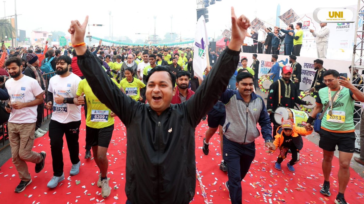 uniindianews's tweet image. In Photos | SK Lucknow organised a marathon on Sunday, which was flagged off from the 1090 Crossing. Bollywood actor and host Rannvijay Singha, along with BJP leader Neeraj Singh, jointly inaugurated the event.

📸:  Sumit Kumar / UNI

@NeerajSinghSays | @rannvijaysingha |…