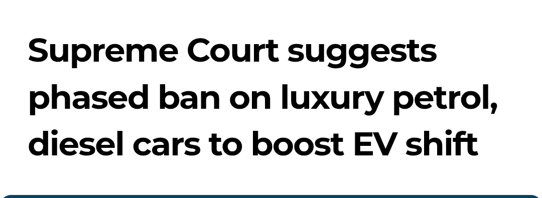 TheAlpha10X's tweet photo. Big Breaking: Good for Ev Stocks🔥🔥

✅Bookmark this

Ola Electric
Ather Energy
Tata Motors
M&M
Exide
Uno Minda

Why is ir good for EV stocks ❓

✅Supreme Court proposes a phased ban on luxury petrol and diesel vehicles to encourage EV usage.

✅Initial phase targets premium cars used by VIPs and large corporates.

✅Pilot implementation recommended in major metropolitan cities.

✅Central government instructed to review EV policies and submit a status report.

✅Report timeline set at 4 weeks, to be filed by 13 relevant ministries.

Which stocks do you like the most❓

RETWEET if found useful✅