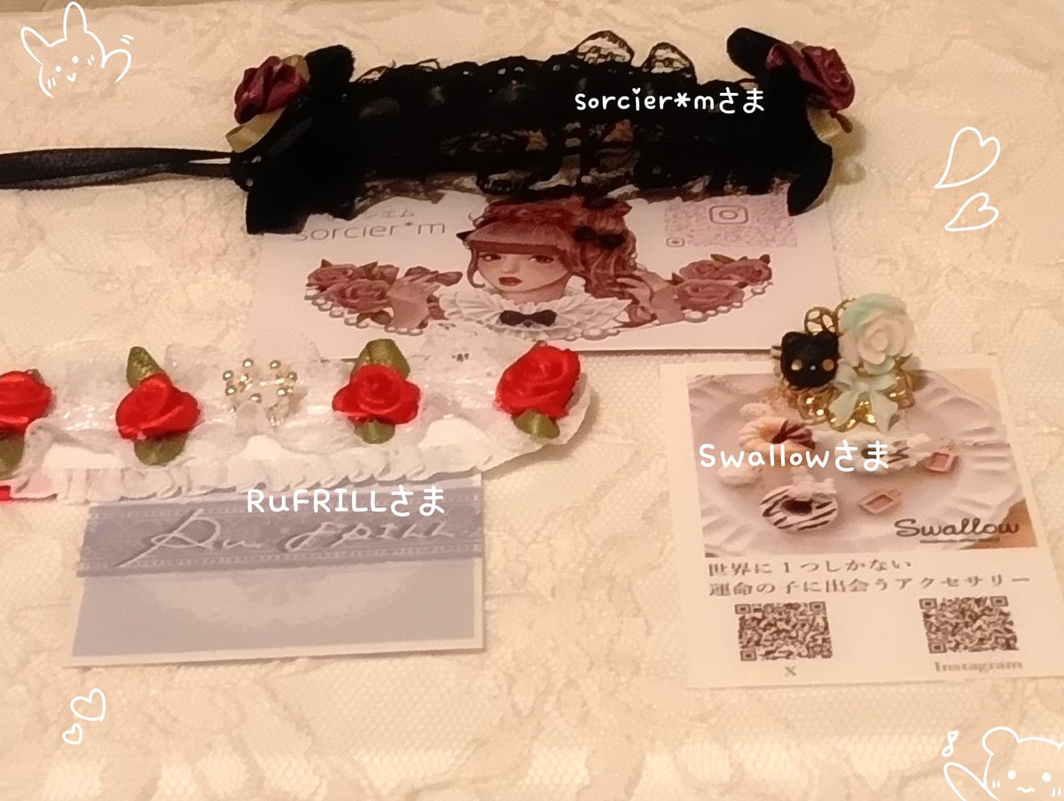 デザフェス　購入品🧺𐙚₊ ⊹
デザフェスにて素敵な作品をお迎えさせていただきました‥！🙏✨
エリカぬいにヘッドドレス2つ､自分用に指輪を購入しました🎀
ブースにお邪魔した際､作家様方のお心遣いや終始ご丁寧な対応をしていただきとても嬉しかったです☺️🌸
#デザフェス戦利品