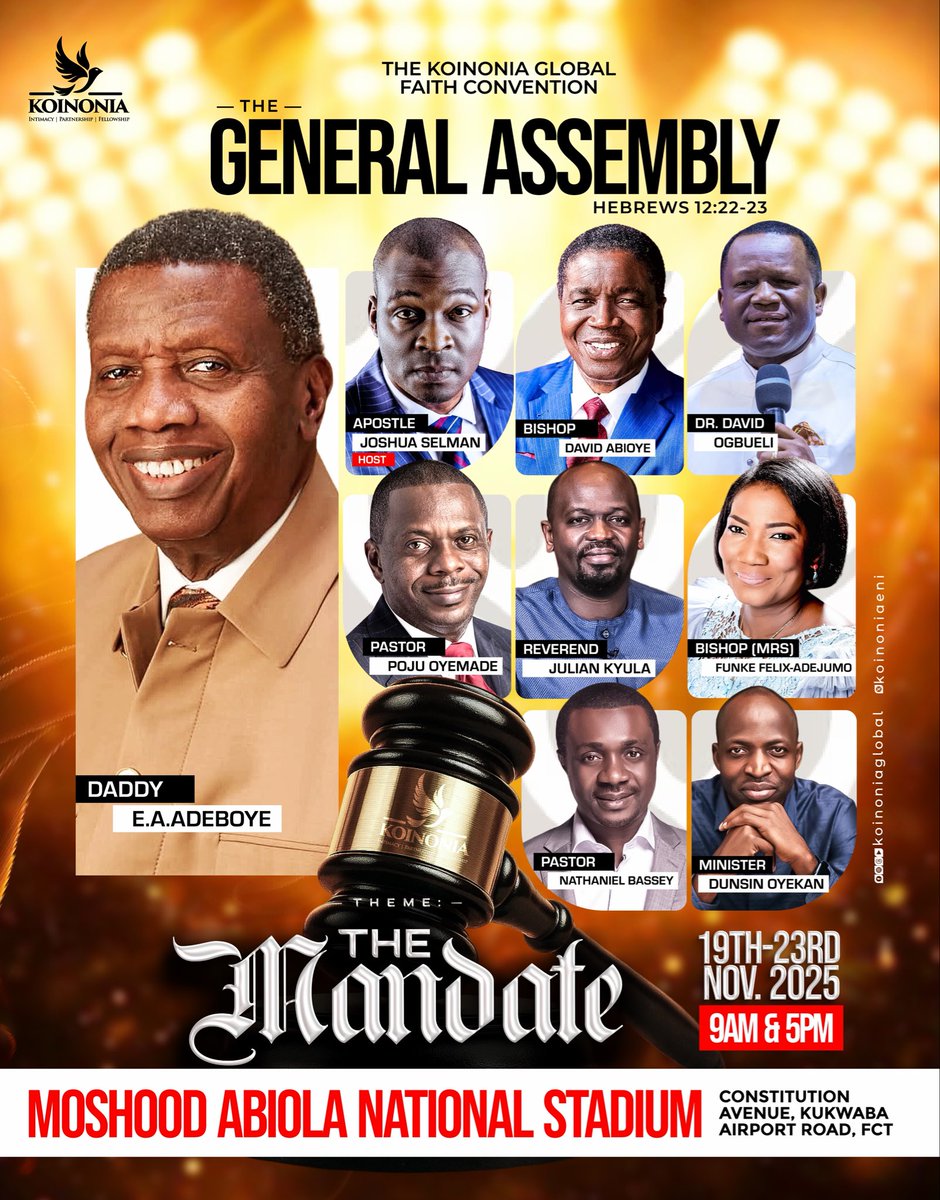 Day 14 of carrying The Koinonia Global Faith Convention on my head.