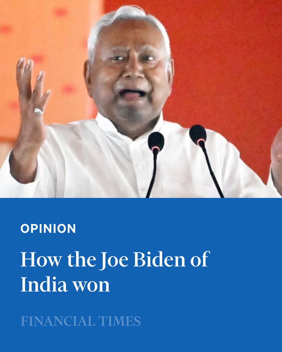 Opinion: In his latest campaign the once earthy and easily accessible chief minister of Bihar morphed into the Joe Biden of India, rolled out for speeches but otherwise cloistered behind aides alarmed by his gaffes, blank stares and memory lapses. on.ft.com/4p6j8vg