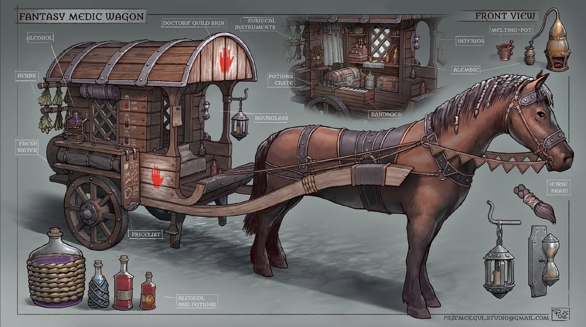 Fantasy Medic Wagon by Przemek Gul - Discover his profile on IAMAG Community : https://t.co/WBe4XNPKbN 