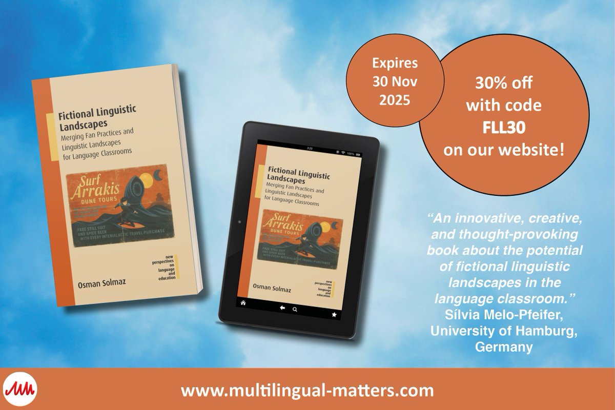 Multi_Ling_Mat's tweet photo. New book explores how fan practices, such as fan art and fan fiction, and linguistic landscapes can be integrated into foreign language teaching through the innovative Fictional Linguistic Landscapes pedagogy. https://t.co/BVKmcgbXhs https://t.co/fKkzyPnDMk