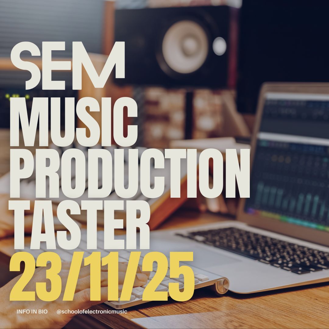 semmanchester's tweet photo. One week to go to our final Music Production Taster of 2025.
Finish the year off by learning the fundamentals of Ableton & music production in our 4 hour taster.
Book your place via link in bio or our website
https://t.co/XDi9J0jzV4
#semmanchester #musicproduction #ableton https://t.co/jt6hVo72SR