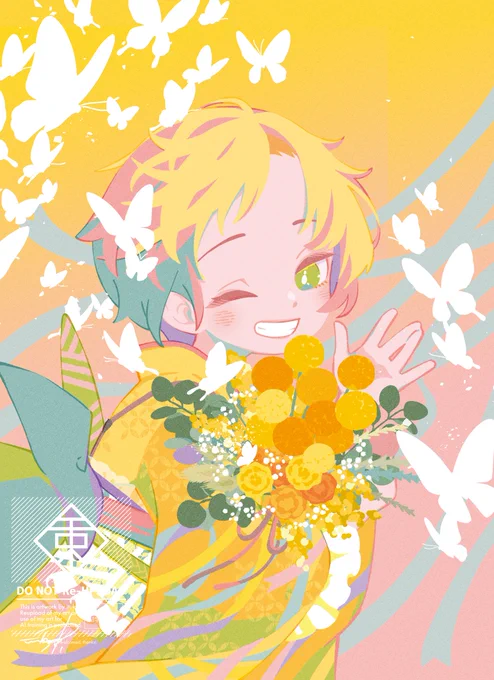 (1日遅れちゃったけど)11月15日が着物の日だそうなので、# FFFF__展で描いた2点を