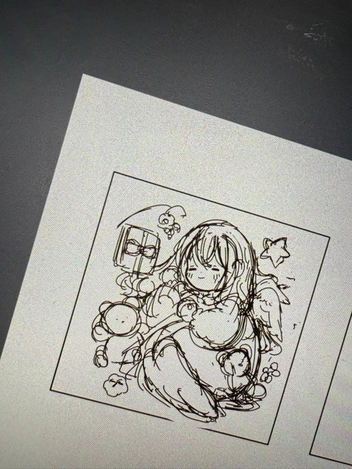 豆色紙に小さな子を
可愛いラフを沢山描きたい 