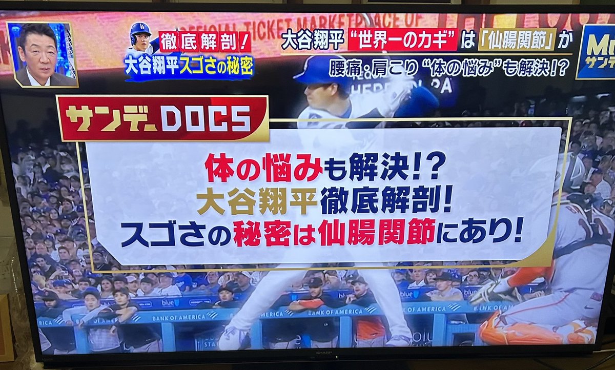 sebonedaiji's tweet photo. Mr.サンデー観て‼️
大谷選手の凄さの秘密は
仙腸関節にあり！
腰痛、肩こり
身体の悩みも解決⁉️ https://t.co/HRAZxBKcvG