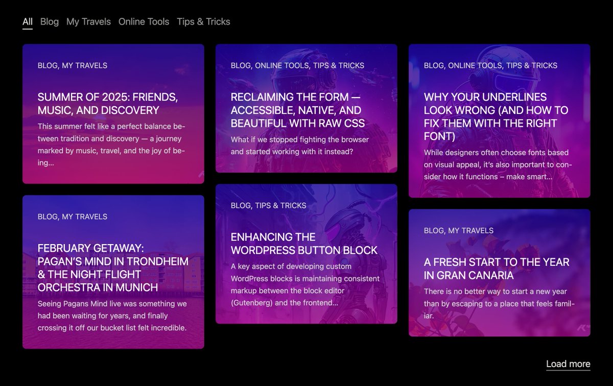 Latest Post Shortcode 14.2.0 is out! 🚀 This release brings two exciting experimental features — a sleek masonry layout and dynamic inline filters. Explore what’s new and see them in action on my blog! 💫
#WordPress #WordPressPlugin #LPS
iuliacazan.ro/lps-14-2-0-new…