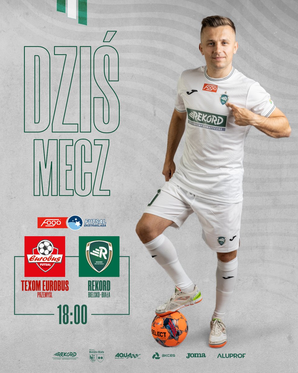 ⚪️🟢 DZISIAJ GRAMY Z LIDEREM!

🏆 12. kolejka <a href="/FutsalEkstra/">FOGO Futsal Ekstraklasa</a> 
🆚 TEXOM Eurobus Przemyśl
🕕 18:00
🏟️ POSiR Przemyśl
📺 Transmisja: youtube.com/watch?v=Zbi06E…
#⃣ #EURREK