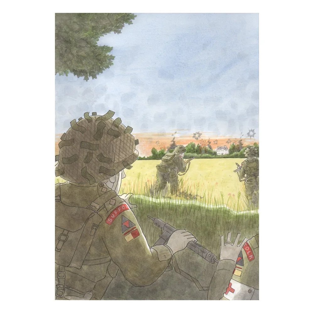 CHATEAU DE LA LONDE

The attack of 1st Bn. Suffolk Regiment on 28th June 1944. 

-
This illustration along with all the others from my Normandy 1944 series is available in my sale of original works. 

#ww2 #Normandy1944 #illustration