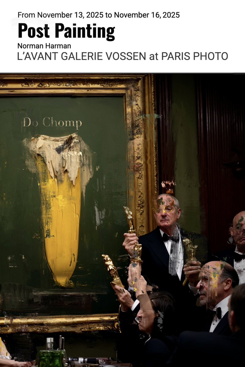 NorrieHarman's tweet image. Post Painting @avant_galerie l Paris Photo 2025

Title: Auction House Oscars (circa 2025)

Signed 1/1 Lambda C-type print on aluminium
(50 × 70 cm) + ERC-721 token

Open Sun 1-7pm

superrare.com/artwork/eth/0x…