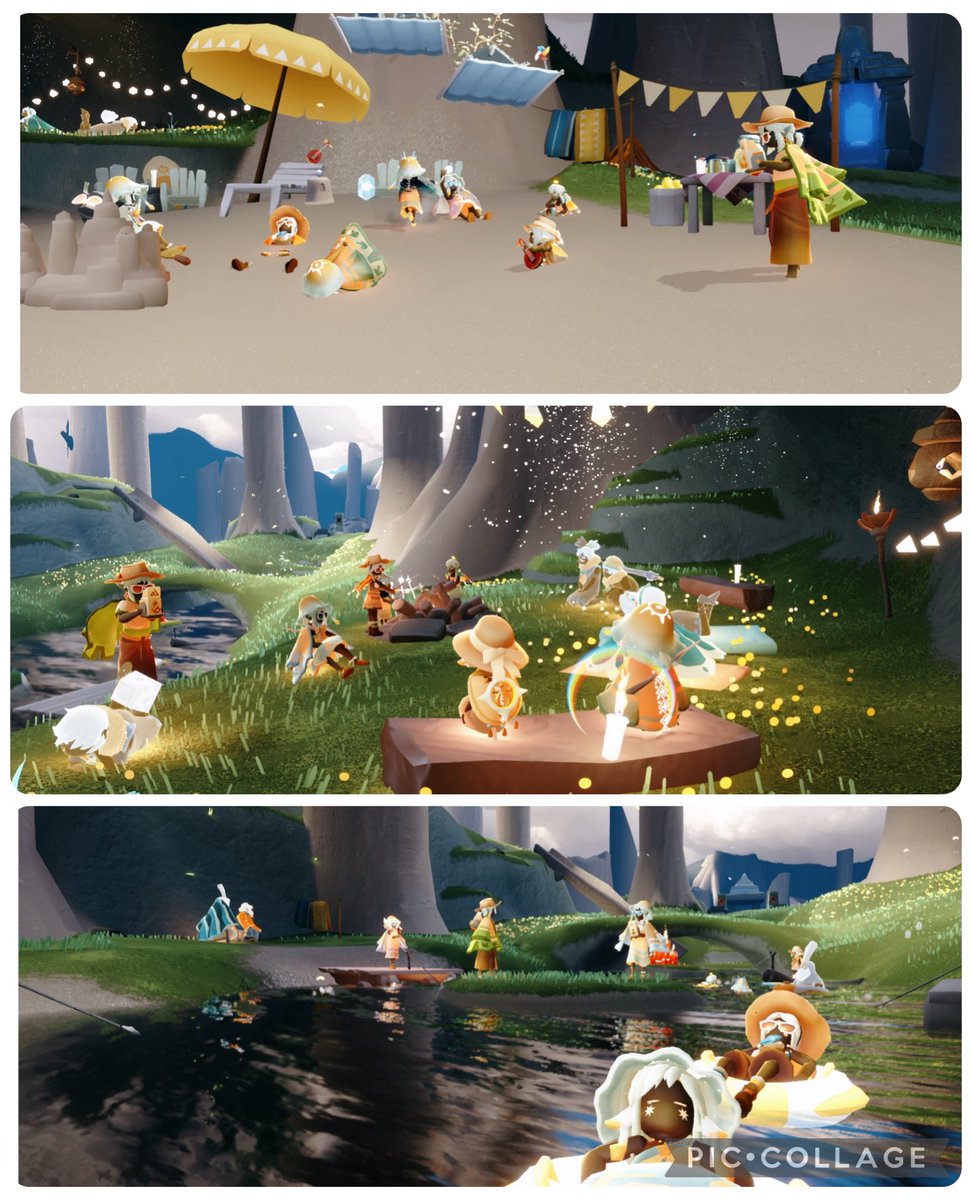 9/20 いつのまにか3ヶ月も寝かしてしまっていた！！！🙇‍♀️
しぐさん主催でみんなとまったり陽光の日々エリアを堪能しました〜！ボール蹴ったりマシュマロ焼いたり棒でリンクごっこしてデェァァアしたり笑　演奏聞いたりとった写真見返してほんと楽しかったなぁ…☀️
 #一歩すすんで二歩寄り道
#陽光の日々