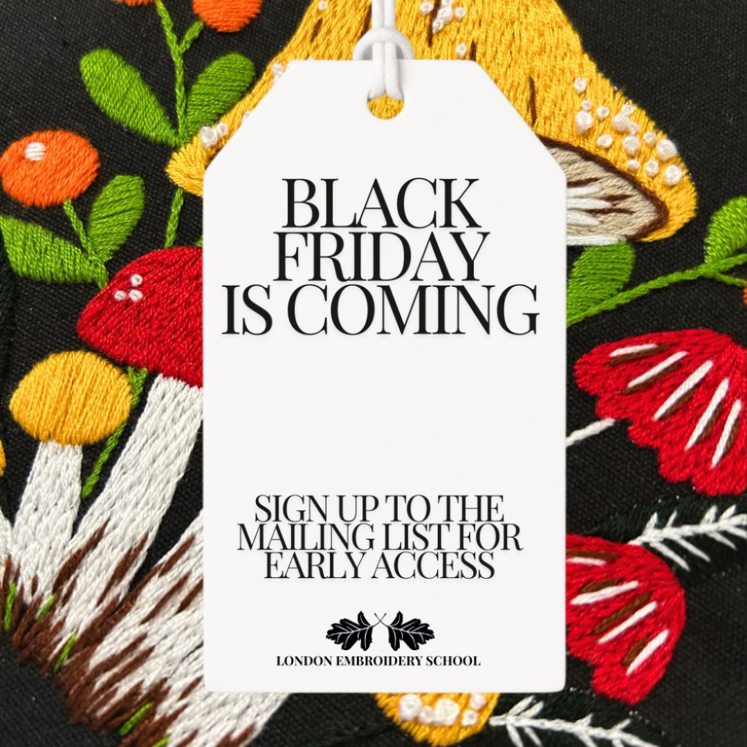 LondonEmbSchool's tweet photo. Not long to go now for savings- fill your baskets ready!

Join the mailing list today for early access to the discount code

#embroidery #handembroidery #sewing #vips https://t.co/oauGCK91Ai