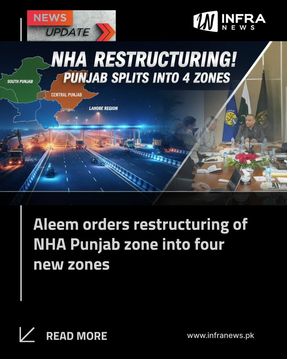 infranewspk's tweet image. Lahore: Federal Minister for Communications Abdul Aleem Khan has approved a major administrative restructuring of the National Highway Authority, directing that the...

Read Full Story Here: infranews.pk/aleem-orders-r…

#infranews #NHA #AbdulAleemKhan