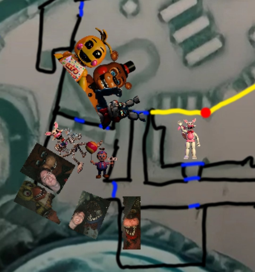FredrickFAN97's tweet image. My map of the pizzeria and where the animatronics would be #fnaf2movie #fnaf2 #FiveNightsAtFreddys2 #fnafmovie #roblox