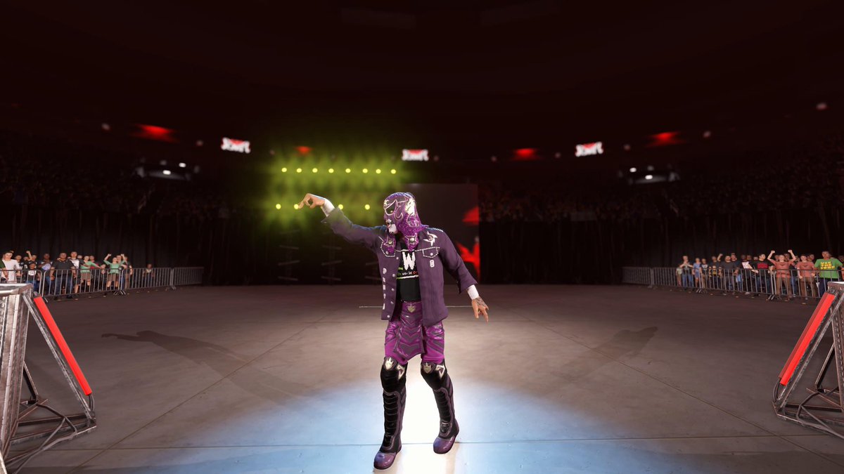 BrianBaker__'s tweet image. Done this idea of @reymysterio s Halloween Havoc ‘97 inspired gear for @PENTAELZEROM ! I think it works well for the colors, let me know what yall think! #SmoothOperator #WWE2k25 @HaangEmHiigh