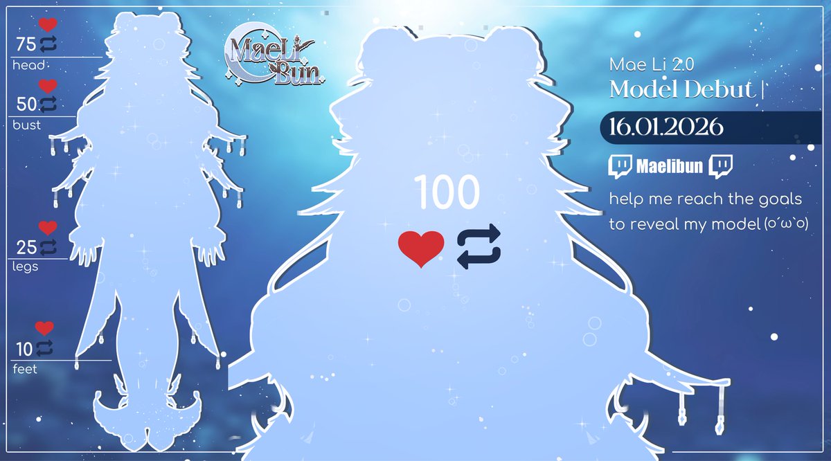 ⊱ ───🫧 ⋅ 𝑴𝒐𝒅𝒆𝒍 𝒓𝒆𝒗𝒆𝒂𝒍 ⋅🫧 ─── ⊰

˗ˏˋ MODEL DEBUT am 16. Januar 2026 ˎˊ˗

Gespannt was sich hier hinter verbirgt? (￢‿￢ )    
Hilf mir das komplette Model Design aufzudecken ⸜(*ˊᗜˋ*)⸝    

♡ und ↻ würde mich sehr unterstützen!

Model Art, Design &amp;