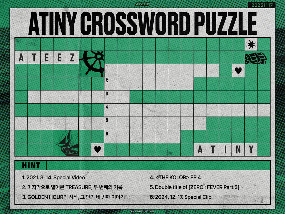 ATEEZofficial's tweet image. [🪐] Shoot the flashing light

어딘가 익숙한 문제들📝
퍼즐을 통해 Star 1117 Gurdians의 팀명을 맞혀 보세요!

#ATINYDAY #ATINY #에이티니 #ATEEZ #에이티즈
#Dream7eam_ATINY