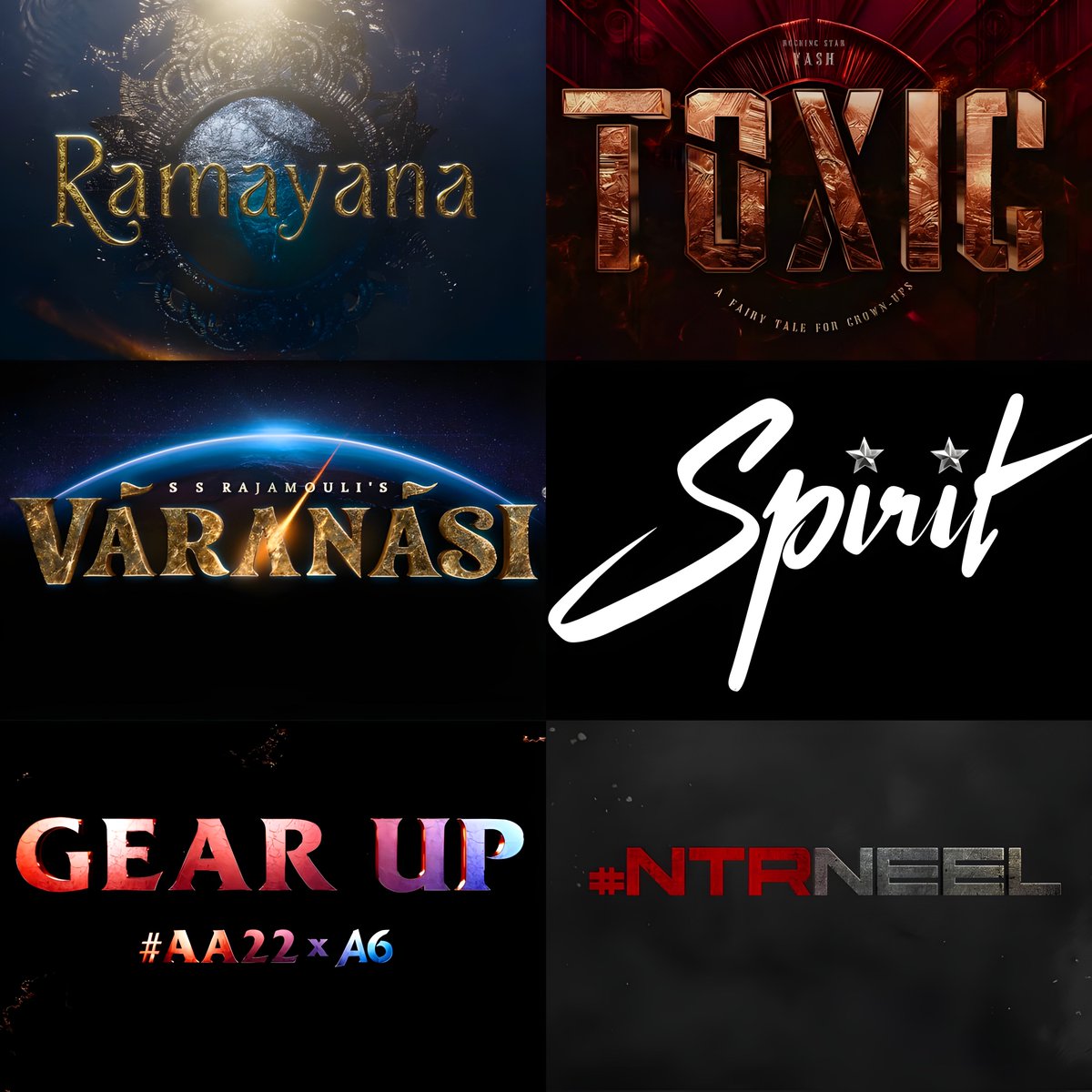 mrvishnusingh's tweet image. The Biggest Movies of Indian Cinema for Next Two Years ￼￼

#Ramayana #ToxicTheMovie 
#Varanasi #Spirit #AA22xA6 #NTRNeel