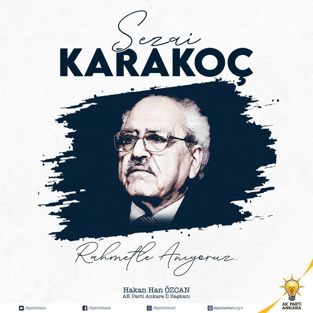 “Ne yapsalar boş göklerden gelen bir karar vardır, Gün batsa ne olur geceyi onaran bir mimar vardır” dizeleriyle  usta şair Sezai Karakoç’u vefatının sene-i devriyesinde rahmet, dua ve saygıyla yad ediyorum.