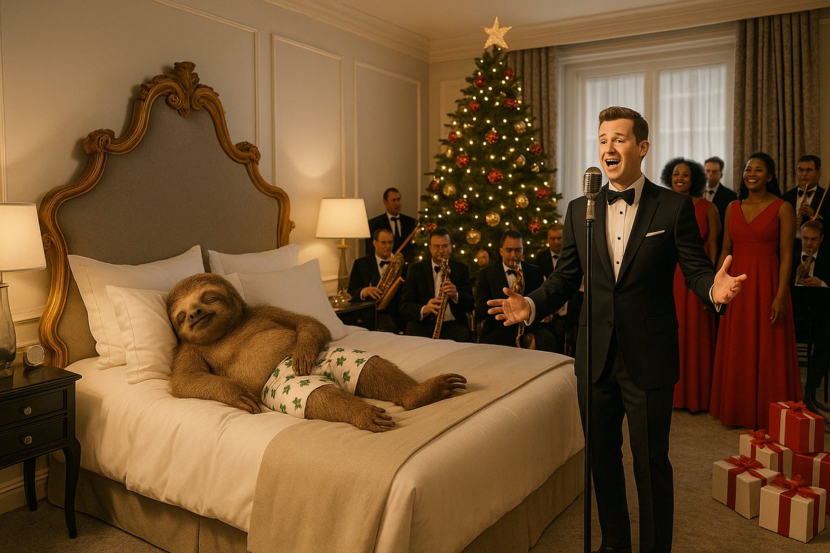 gotitreally's tweet image. “Wondering if the &quot;Bubs&quot; is still available for a wake-wake serenade on the 25th?!”

🎄GM🎄 

$SLOTH
@SlothanaCoin