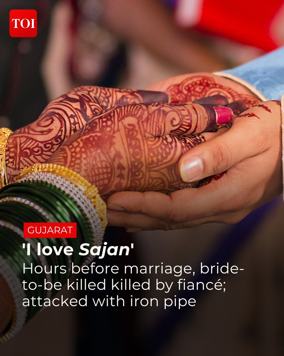 timesofindia's tweet image. #Gujarat | A day after her haldi ceremony, a 22-year-old woman was found murdered inside the house of her fiancé in #Bhavnagar, hours before their marriage. 

Know what happened 🔗 toi.in/h9blpZ

#GujaratNews #AhmedabadNews #Crime #CrimeNews