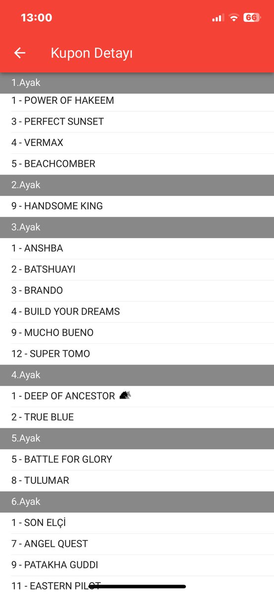 #İstanbul_ll 

1,3,4,5
9-HANDSOME KING Banko
1,2,3,4,9,12
1-2
5-8
1,7,9,11

Tutar ; 384 TL