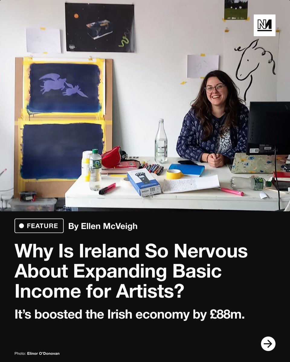 novaramedia's tweet image. The basic income programme for artists in Ireland is the first of its kind in Europe.

But even though the pilot was hugely successful, leaders are reluctant to expand it to every creative who might need it.

Read the full feature from @ellen_mcveigh: novara.media/4hWiMVs