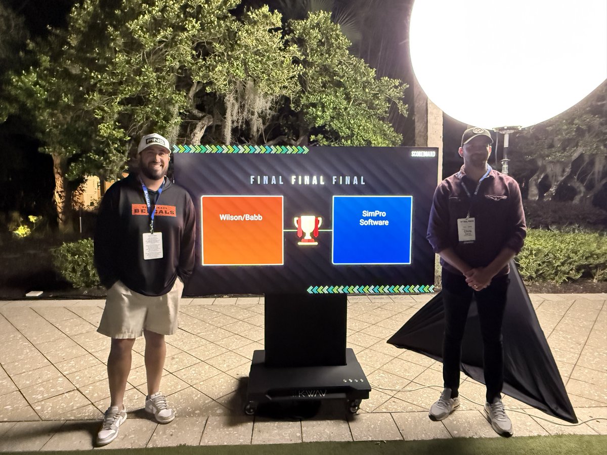 simprosoftware's tweet image. 💥And the good news keeps on coming!

Simpro’s own Jake Savage and Chris Karns represented us brilliantly @TotalTechSummit last week—connecting with attendees, building visibility, and taking home the win in the event’s Cornhole Tournament!🟦🟥

#TotalTech25 #TotalTechSummit #AI