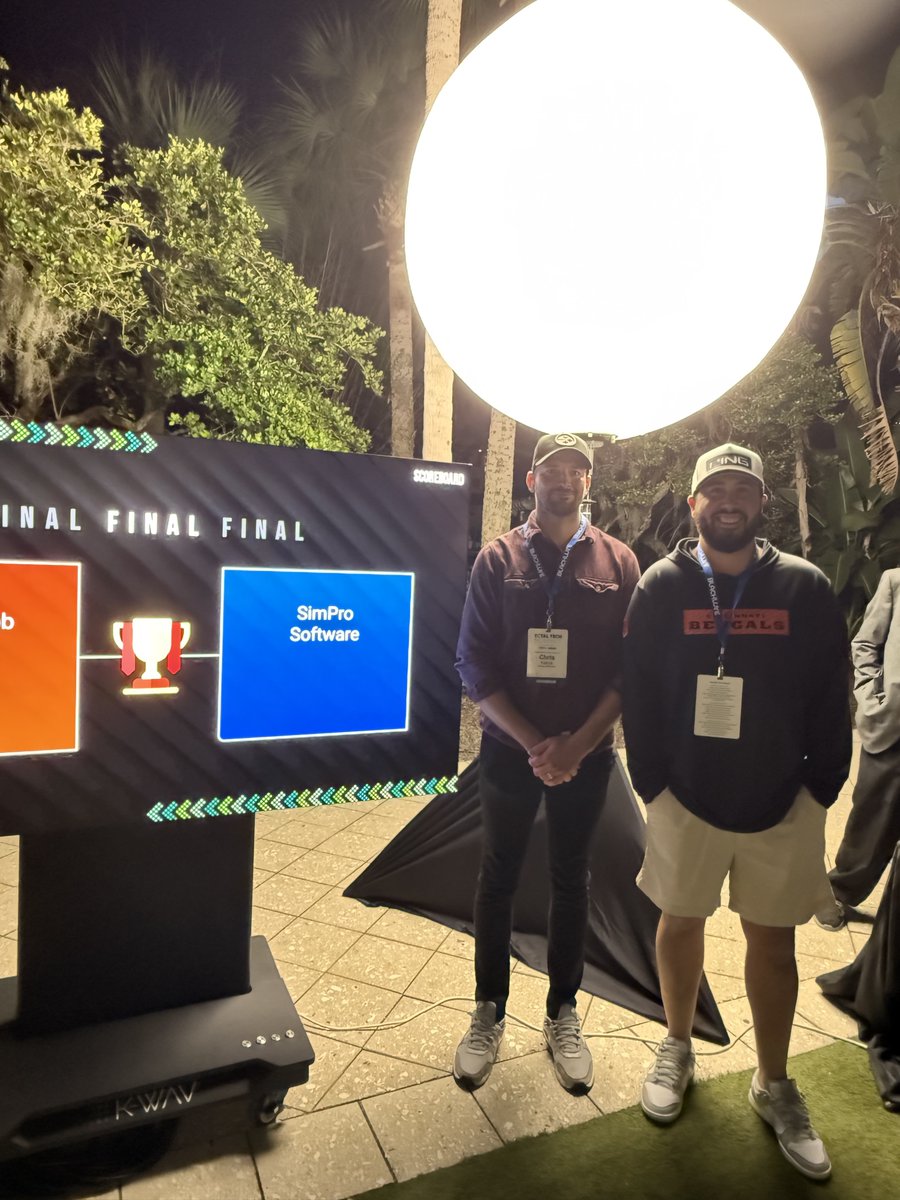simprosoftware's tweet image. 💥And the good news keeps on coming!

Simpro’s own Jake Savage and Chris Karns represented us brilliantly @TotalTechSummit last week—connecting with attendees, building visibility, and taking home the win in the event’s Cornhole Tournament!🟦🟥

#TotalTech25 #TotalTechSummit #AI