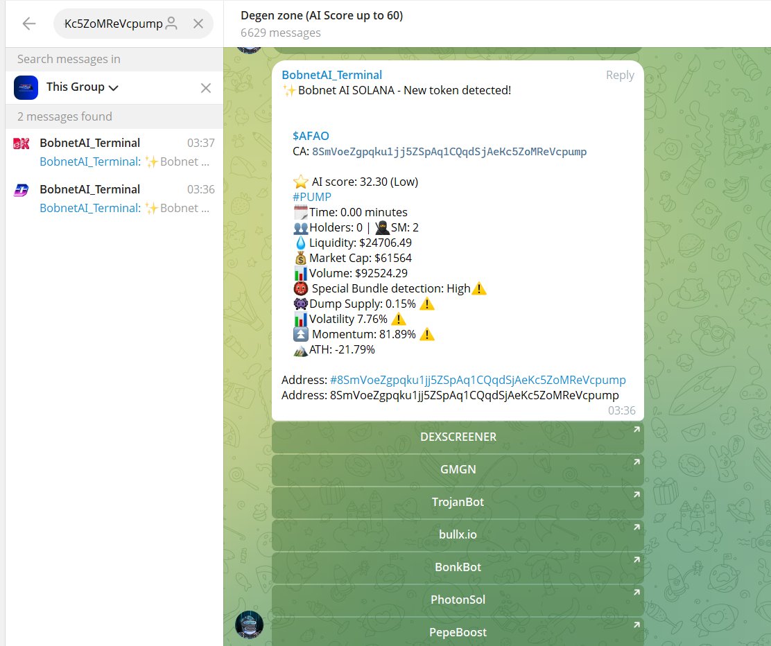 ThePrinter_ICM's tweet image. America First America Only #AFAO was called at just 56K MC… and it MOONED to 401K MC 🤯📈
gmgn.ai/sol/token/8SmV…

That’s a 7× run straight off the AI signal.
BobNet AI staying undefeated — data &amp;gt; emotions every time. 🤖🔥
Next call loading… 🔍🎯
#BobNetAI #Solana #GemHunting…