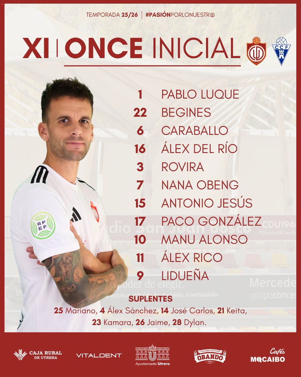 1️⃣1️⃣ ¡Once confirmado para el #CDUtreraCastillejaCF! 

#PasiónPorLoNuestro | #CDUtreraCastillejaCF