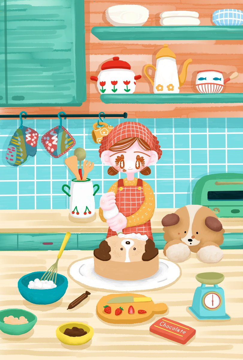 Chiroruimo's tweet image. ほっこり甘いスイーツ日和🧁
#絵柄が好みって人にフォローされたい 
#イラスト好きな人と繋がりたい