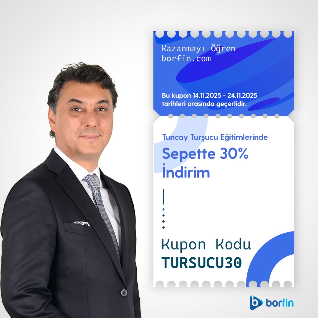 TuncayTursucu's tweet photo. Herkese merhaba, Borsa Finans eğitim portalı @borfin 14-24 Kasım tarihleri arasında hem analiz programlarında hemde eğitimlerde indirim başlattı. 

Tüm Eğitimlerde indirim yüzde 20 olarak belirlenmiş. Benim eğitimlerimde aşağııdaki kupon kodu ile indirim oranı yüzde 30 oluyor. Borfinde Yaşar Erdinç @yerdinc65 hocamızında eğitimleri bulunuyor. Tavsiye ederim. 

Eğitim için en güzel fırsat aslında piyasaların kötü olduğu zamanlardır. Warren Buffet’ ın dediği gibi “Yapacağınız en iyi yatırım, kendinize yaptığınız yatırımdır.”

İlgilenenler için Sayfamın linkini bırakıyorum. Sevgiler Saygılar.  #borsa #hisse 

https://t.co/Dy3FGAieIY