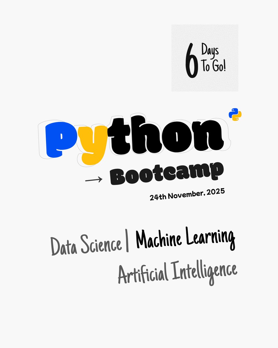 devanddesignhq's tweet image. Python teaches you how to solve problems, automate tasks, and think smarter.
It’s time to level up.
Register now.