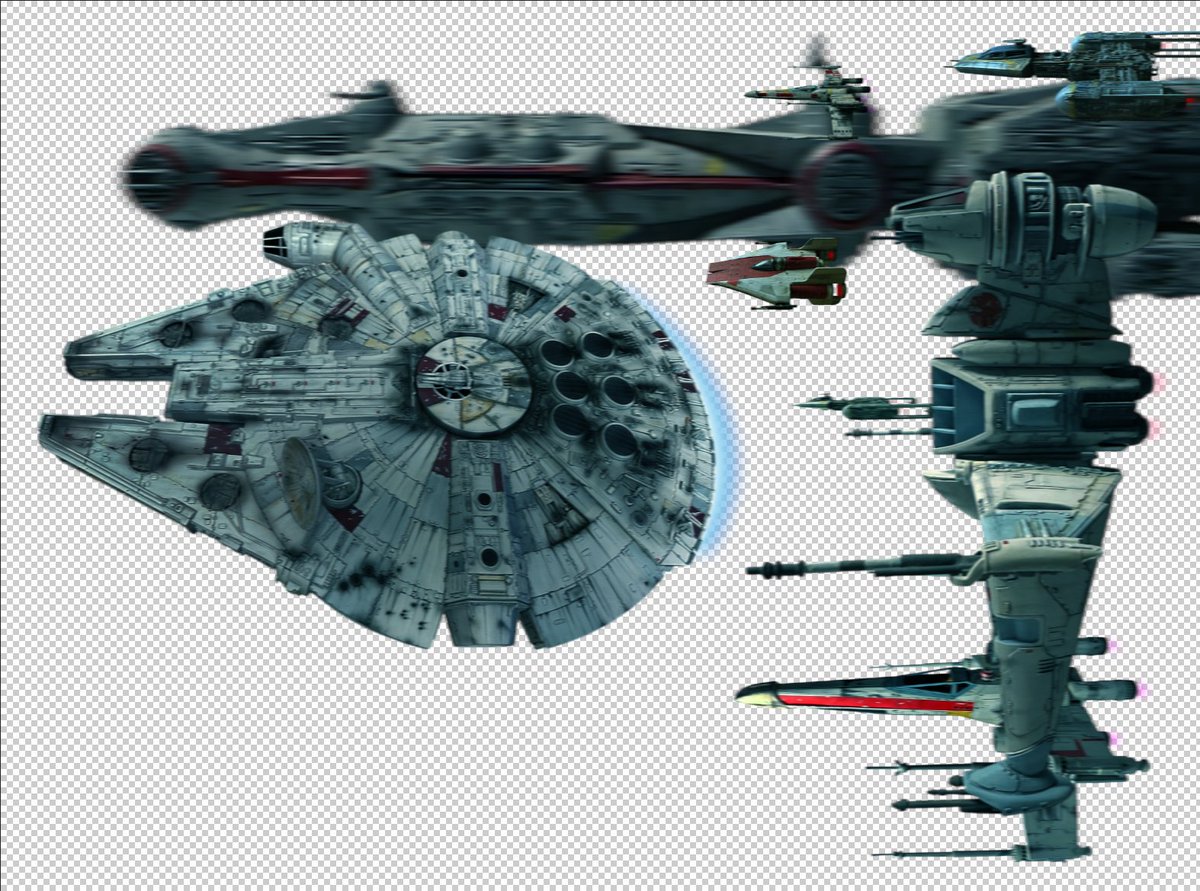 Ani_Kuzunishi's tweet image. RoJに出て来る機体がほぼ揃ったので撮影＋合成作業中。イメージ的には「Pull up!! All craft pull up!!」手前くらい。こうして見ると徐々に過去作と繋がってきた感。
#mpc #BANDAI #StarWars #ReturnOfTheJedi