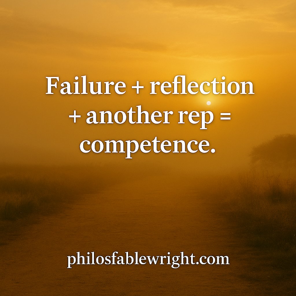 PFablewright's tweet image. Failure + Reflection + Another rep = Competence 

#PleaseShare  #fablewright #lifequotes  #LifeLessons  #liveyourbestlife #LifesAJourney #literaryfiction #greatbook #LearningJourney  #bookstagram