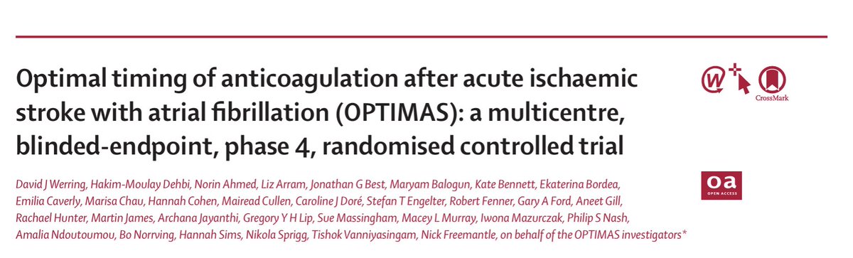OPTIMAS is the largest RCT of DOAC initiation timing in  pts w/ acute ischemic #stroke &amp; #Afib

Prof David Werring discusses the trial's results &amp; much more in his #ESCHeartAndStroke Keynote Lecture

🖇️Full trial results <a href="/lancet/">tomasz baniak</a>: tinyurl.com/4ar4t6dx