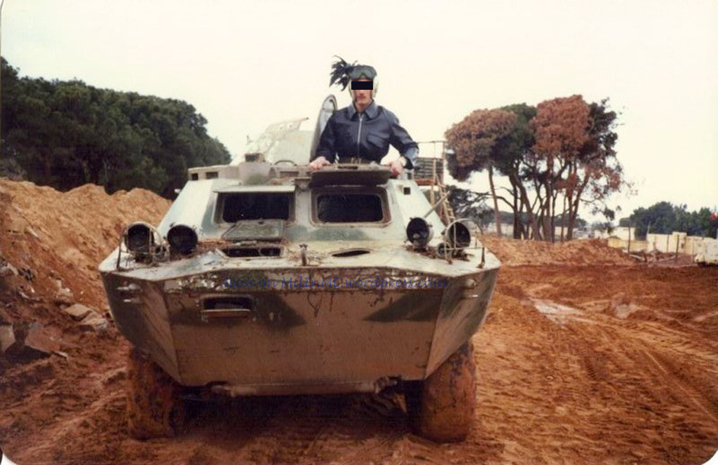 UNSC_Admiral's tweet image. BRDM-2 formerly used by the Palestine Liberation Organization (PLO) abandoned in a dumpyard next to the Italcon camp in the southern suburb of Beirut, Lebanon, 1982.